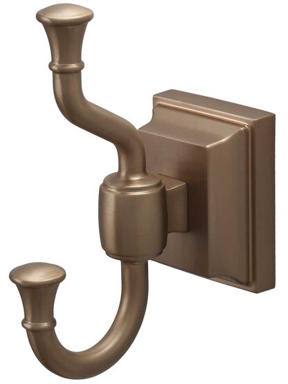 Stratton Towel Hook in Brushed Bronze.
